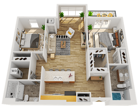 B1 Floor Plan at Wheaton 121, Illinois, 60187